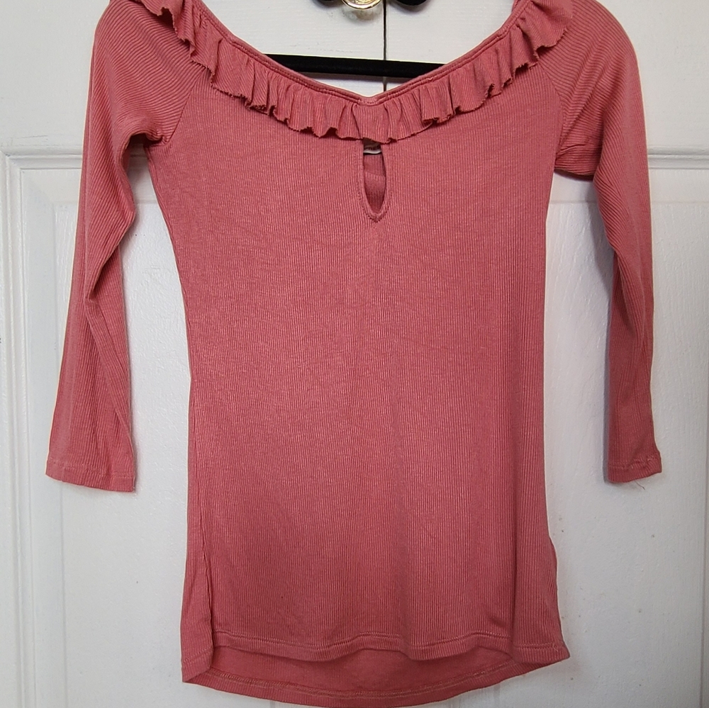 Pink Ruffled and Frilled Express top